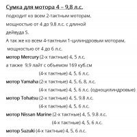 Сумка для лодочного мотора мощностью 4 - 9,8 л.с.